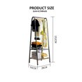thumbnail image 3 of Metal Clothing Rack Garment Rack Coat Organizer Storage Shelves with 2-Tier Storage Shelf for Shoes,Clothing, 3 of 3