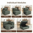 thumbnail image 3 of HONBAY Ottoman of Modular Sectional Corduroy Sofas, Green, 3 of 5