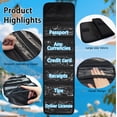 thumbnail image 3 of Black Organizer Unisex Envelope Travel Wallet with 6 Zippered Pocket Multipack Money Pouch, 3 of 6