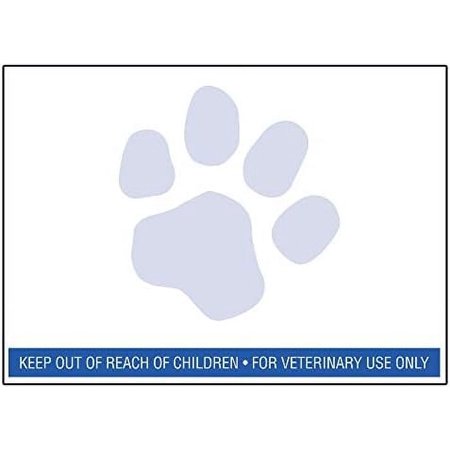 12 Rolls of RJS Brand Veterinary Prescription Labels with Blue Paw Print & Warning - 400 per roll - Compatible with 30258 Made in The USA