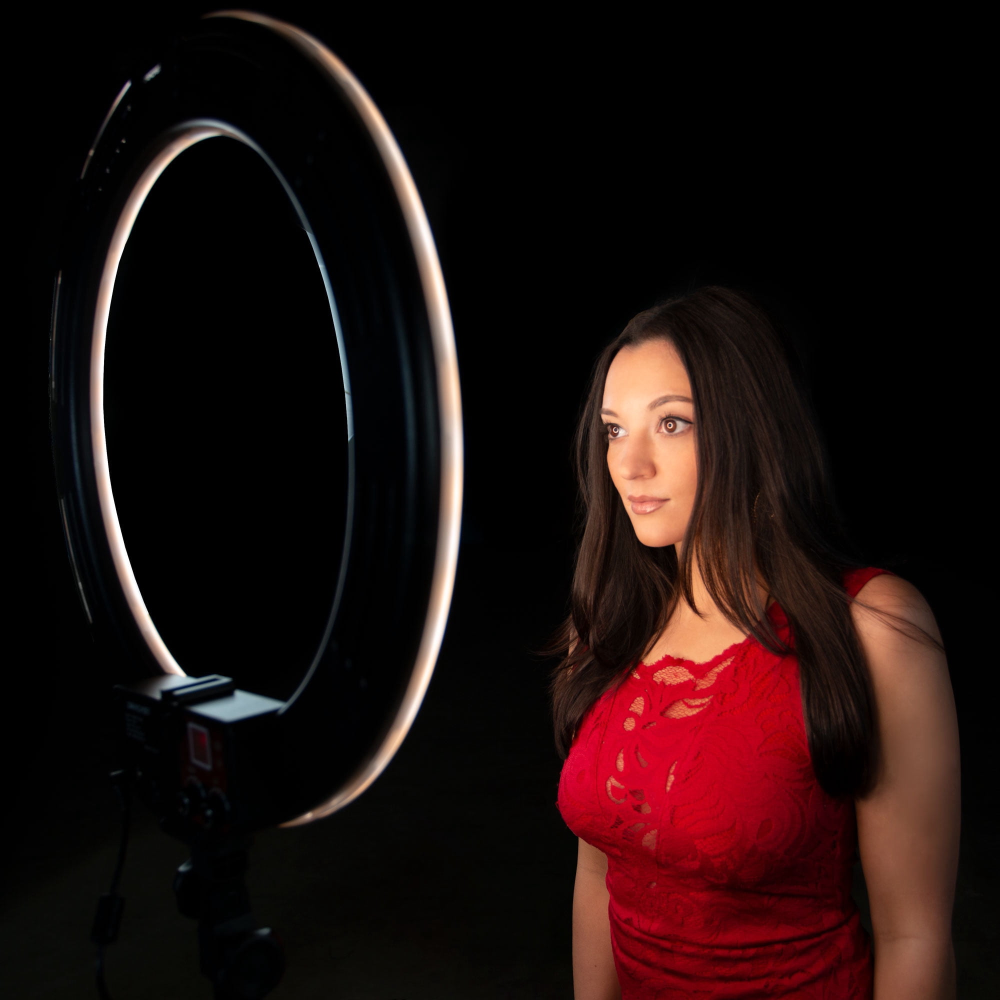 Dracast Halo Plus Series 180 Bicolor LED Ring light with Stand Kit