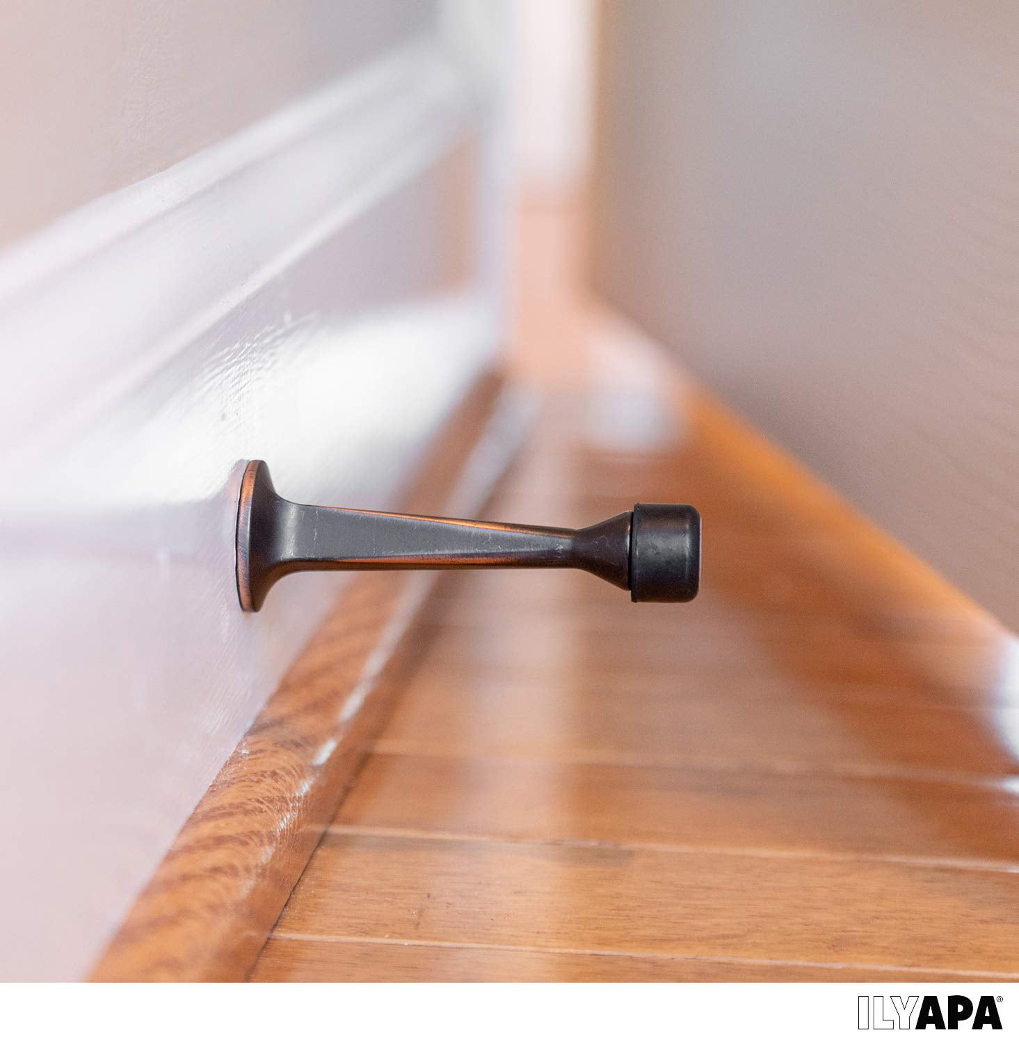 10 Pack of Door Stops Oil Rubbed Bronze - 3 1/4 Inch Heavy Duty Door Stop with Rubber Bumper