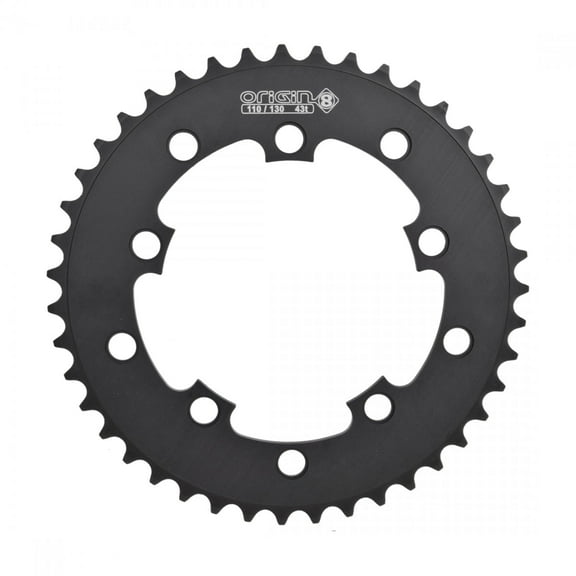 Origin8 Single Speed Chainring 43t 110mm / 130 BCD 5-Bolt Aluminum Blk Rd MTB