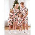 thumbnail image 6 of RUINIXCW Christmas Family Pajamas Matching Set Short Sleeve Christmas Elements Print Shirt Shorts Sleepwear, 6 of 7