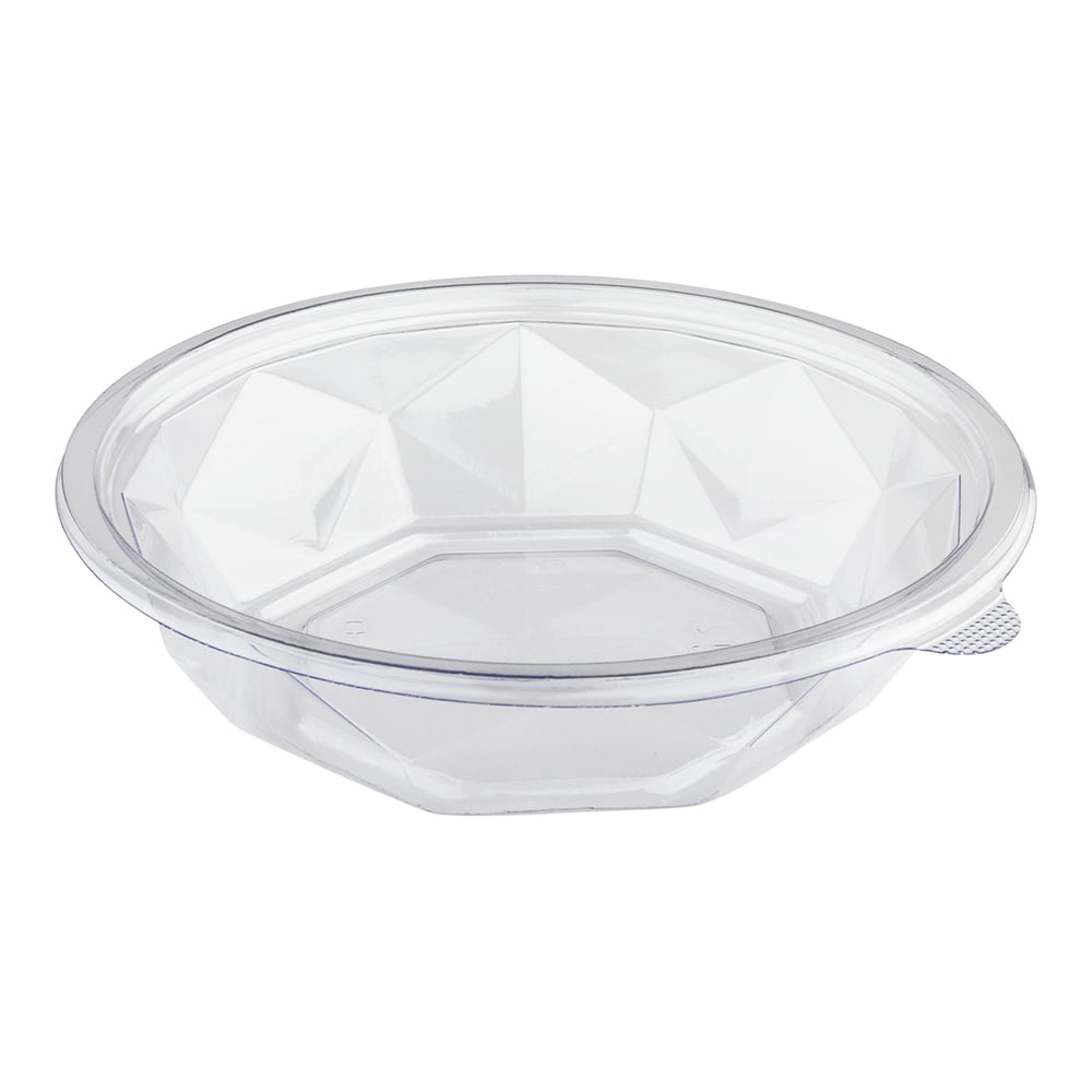 Basic Nature 16 oz Round Clear PLA Plastic to Go Bowl - Compostable - 6 inch x 6 inch x 2 1/4 inch - 500 Count Box