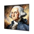Designart Washington president portrait II In Blue and Yellow