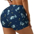thumbnail image 2 of Wukai Space Dinosaur Print Pack Biker Shorts for Women Yoga Workout Gym Running Scrunch Active Shorts-Medium, 2 of 8
