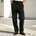 thumbnail image 4 of Admvng Pants for Men Solid Button Zipper Straight Leg Casual Trousers, 4 of 8