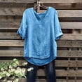 thumbnail image 2 of DHFJKG Womens V Neck T Shirts Loose Fit Solid Color Short Sleeve Basic Tee Comfortable Summer Beach Shirt Stylish Tops, 2 of 6