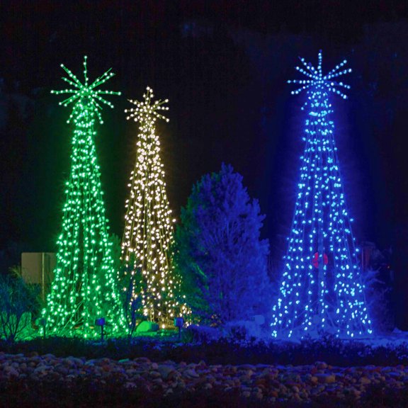 Fraser Hill Farm 9-Ft. Light Tree with Starburst Topper with Warm White LED Lights, FFCHLED108-TRE-WW