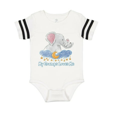 

Inktastic My Gramps Loves Me Cute Elephants Clouds Moon and Stars Gift Baby Boy or Baby Girl Bodysuit