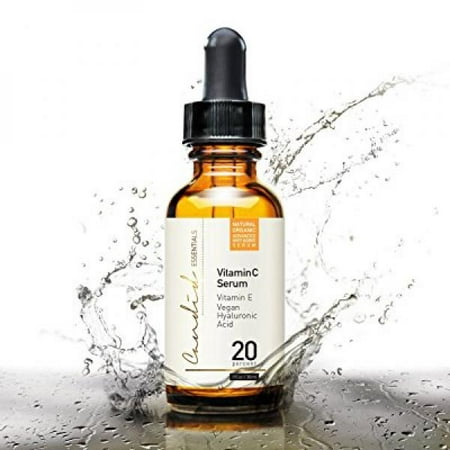 Best Vitamin C Serum for Face & Eyes, Organic & Natural, with Vitamin E, Hyaluronic & Ferulic Acid, Anti-Aging Products for Radiant Skin, 20% Serum Effectively Reduces Skin Discoloration &