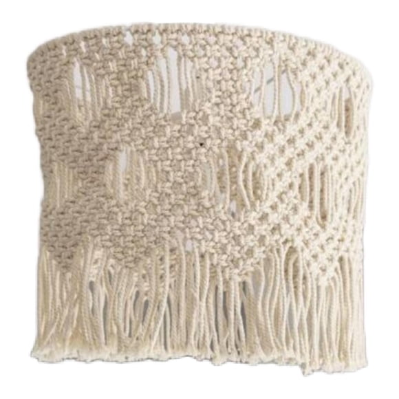 Pantalla de macramé bohemia para colgar luces de techo rústicas Estilo A