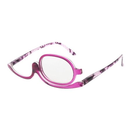 +1.00~+4.0 Diopter Folding Woman Eyewear Vision Care Folding Eyeglasses Rotating Makeup Reading Glasses Magnifying Glasses Cosmetic Glasses PURPLE STRENGTH 1.00