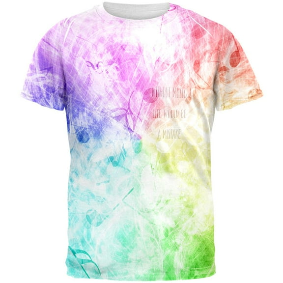 Without Music Life Would Be A Mistake All Over Mens T Shirt Multi 2XL