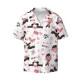 thumbnail image 3 of Goofa Dachshund Dog Puppy Printed Men's Casual Short-sleeved Shirt,Lightweight Breathable Button-down,Summer Casual men's top,Versatile Fashion shirt-Medium, 3 of 7