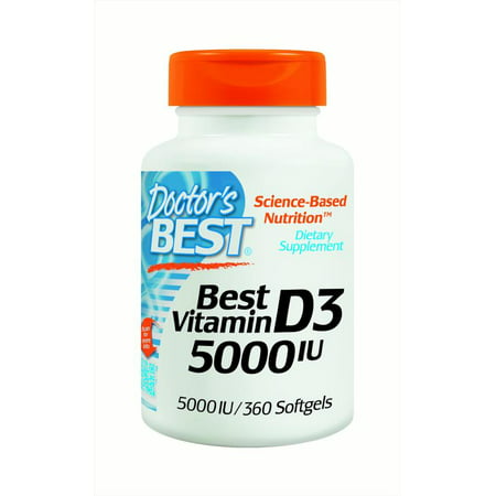Doctor's Best La vitamine D3 5000iu capsules, 360 Ct