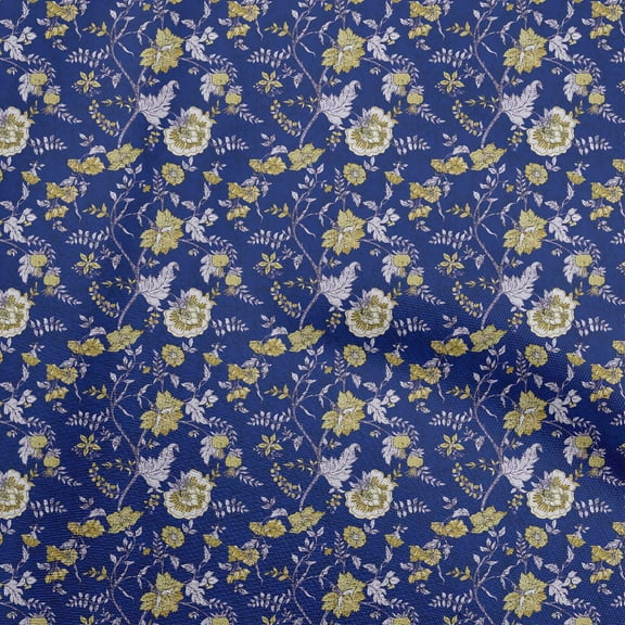 oneOone Georgette Viscose Blue Fabric Batik Quilting Supplies Print Sewing Fabric By The Yard 42 Inch Wide