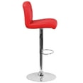 thumbnail image 4 of Red Vinyl Adjustable Height Barstool with Rolled Seat, 4 of 5