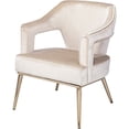 thumbnail image 1 of SEI Meubles Sureau Velours Rembourré Accent Fauteuil en Taupe, 1 of 3