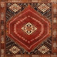 thumbnail image 1 of Ahgly Company Machine Washable Indoor Square Traditional Tomato Red Area Rugs, 4' Square, 1 of 7