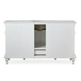 thumbnail image 2 of Silkroad Exclusive  60-inch Stone Top Bathroom Single Sink Vanity White Carrara White Marble Top Distressed, Oil Rubbed Bronze Finish, Painted, 2 of 5