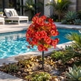 thumbnail image 4 of PBAZIH Artificial Flowers for Outdoors Waterproof Faux Garden Plants for Porch and Patio Durable Plastic Decorative Mums for Halloween and Thanksgiving Decor Easy to Install with Ground Stakes, 4 of 9