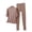 B Khaki, variant on Paiwinds Women's Pajama Set - Stand-Up Collar Half Sleeve Top & Straight-Leg Pants, Cotton Blend Lightweight Sleepwear for Spring and Fall