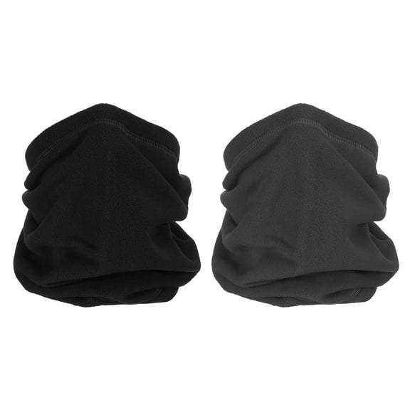 Uxcell Winter Neck Warmer, 2 Pack Drawstring Warm Face Scarf Windproof Neck Gaiter, Black, Dark Gray