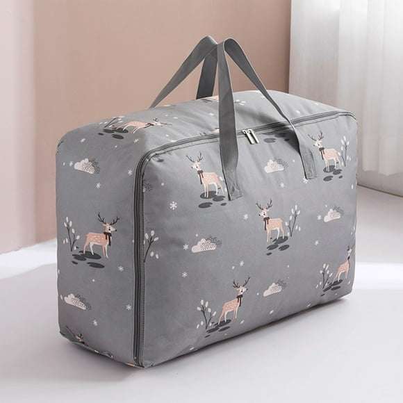 Quilt Storage Bag Storage Bags for Clothes Large Capacity Clothes Storage Bag Blanket Quilt Bag Garment Big Large Storage Bag Packing Bag Zipper Dog Bag Oxford Cloth Travel Gray