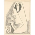 thumbnail image 2 of Mikuláš Galanda 12x14 Black Ornate Wood Framed Double Matted Museum Art Print Titled: Woman with a Bouquet in a Vase (1938), 2 of 5