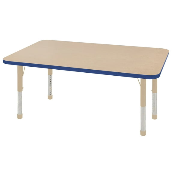ECR4Kids 30" x 48" Rectangle Everyday T-Mold Adjustable Activity Table, Multiple Colors/Types