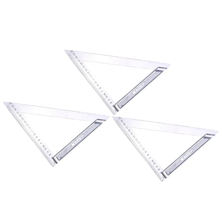 3 x Stainless Triangle Ruler Metric Measuring Tools Woodworking ...