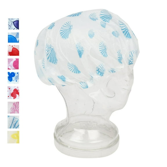 6 Pack Shower Cap Womens Bath Hat Waterproof Elastic Band Protects Hair Home New