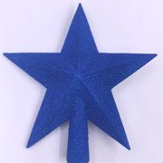 FXMLRLK 1 Pieces 7.87 Inch Glitter Christmas Star Tree Topper for Holiday Decorations, Small Christmas Tree Topper Xmas Tree Topper Ornaments for Christmas Tree Decoration, Blue