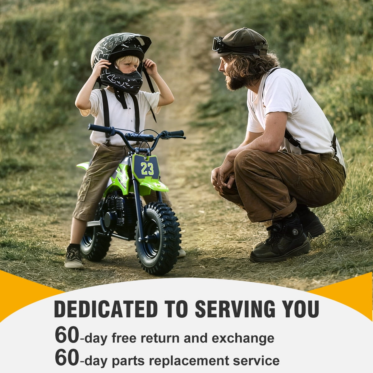 TOXOZERS Dirt Bike for Kids,Gas-Powered Mini Pit Bike with 13 Inch Knobby Tires,25 MPH,Rear Disc Brake,Supports up to 175 lbs,Begin-ner Off Road Motorcycle for Boys Girls,Green