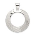 thumbnail image 1 of 925 Sterling Silver Hammered Circle Necklace Pendant Charm Geometric, 1 of 6