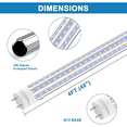 thumbnail image 4 of JESLED 4ft T8 LED Tube Light Bulbs,D Shape 60W 6000K, Dual-end Powered, Ballast Bypass, 25-Pack, 4 of 6