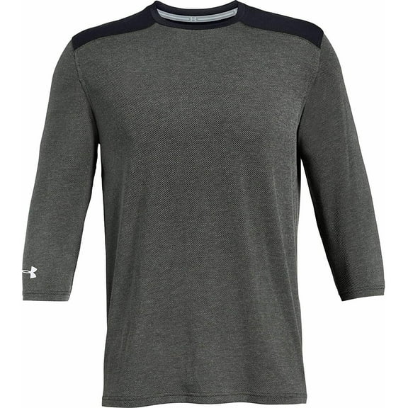 Under Armour Men's Sportstyle Stadium Utility Quarter LS Crew Shirt Small Gray Black