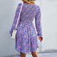 thumbnail image 3 of Vestido De Mujer, Vestido Estampado, Cintura Media, Cuello Redondo, Lindo Estampado Transparente, Elástico Para Ropa De Fiesta ANGGREK  IG1711, 3 of 6