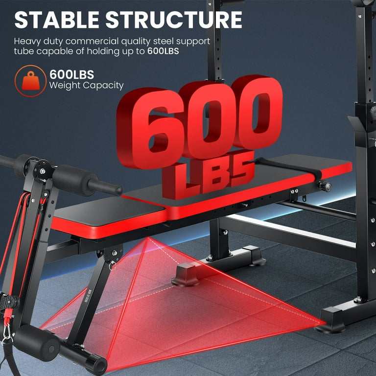 VIBESPARK 6-in-1 Adjustable Weight Bench Set with Squat VIBESPARK 6-in-1 Adjustable Weight Bench Set with Squat