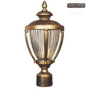 Hampton Large Post Mount Light w Ribbed Crystal Glass (Swedish Silver)