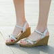 thumbnail image 5 of Sandalias de verano con tacón de cuña para mujer, tacones altos, boca de pez, hebilla de Metal, para mujer Wmkox8yii nm10485, 5 of 6
