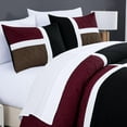 thumbnail image 3 of Chezmoi Collection Bernard 7-Piece Full Bed in a Bag Comforter Set with Sheets, Lightweight Comforter Burgundy Black Brown Patchwork Quilted Medallion Bedding Set for All Season, 3 of 9