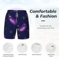 thumbnail image 6 of Picia Eggplant pattern Mens Swim Trunks with Compression Liner Stretch Beach Shorts Quick Dry with Zipper Pockets No-Chafing Board Shorts-X-Large, 6 of 9
