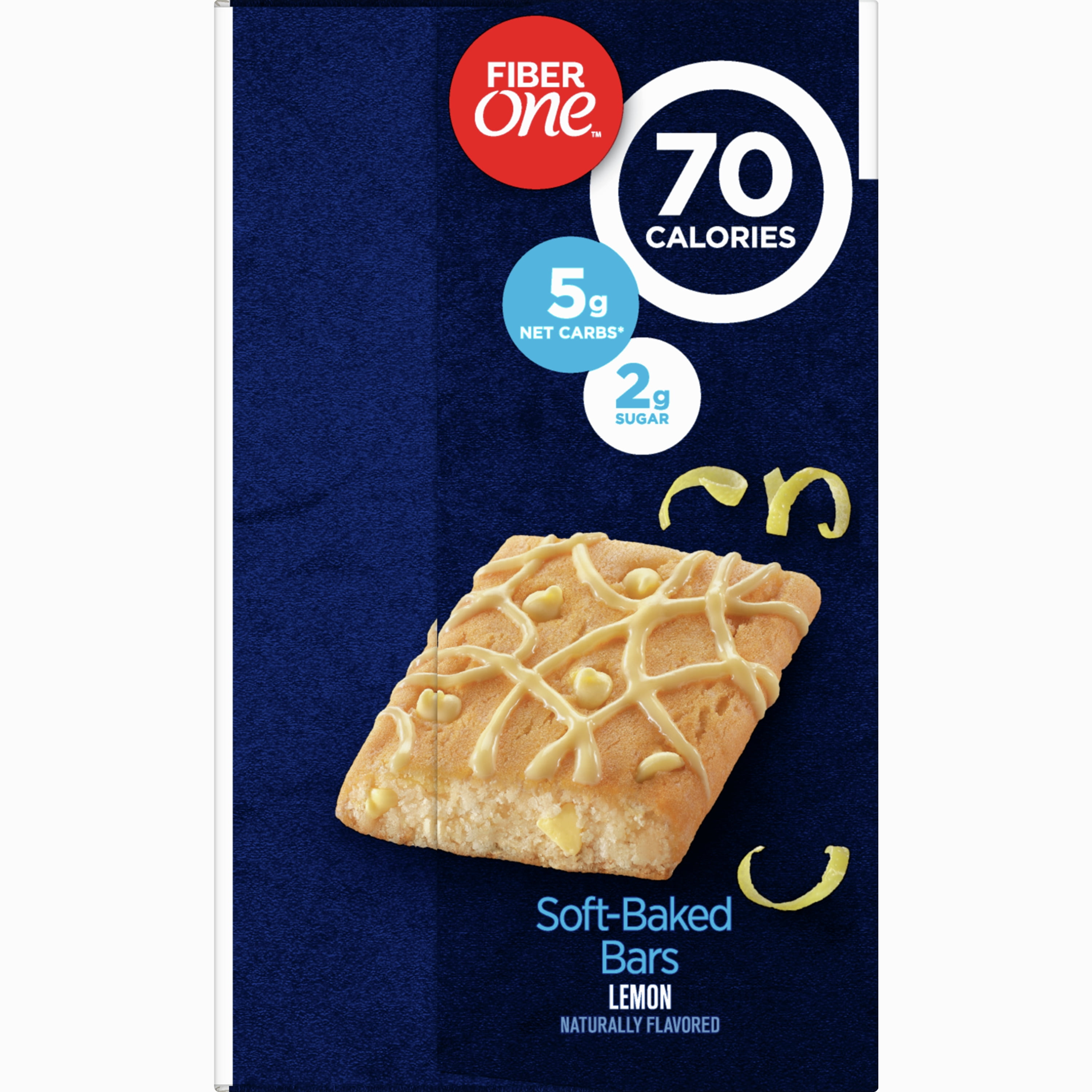 Fiber One 70 Calorie Soft-Baked Bars, Lemon, Snack Bars, 12 ct