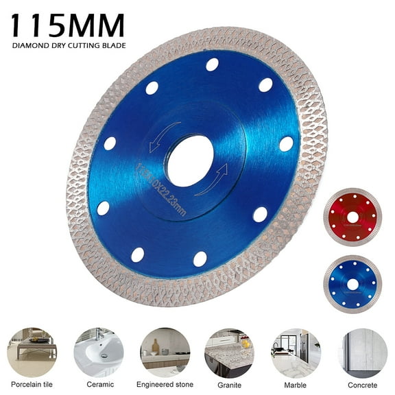 Gpoty Super Thin Dry Wet Diamond Porcelain Saw Blades Ceramic Cutting Disc Wheels for Cutting Tile Porcelain Granite Marbles(Blue-115mm)