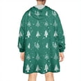 thumbnail image 2 of Wearable Oversized Blanket,Green Christmas Tree and Snow Pattern Wearable Blanket Hoodie for Adults,Cozy Hooded Blankets with Super Pockets,Super Warm Fuzzy Pullover for Women & Men, 2 of 6