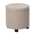 thumbnail image 5 of Designs4Comfort Round Accent Storage Ottoman with Reversible Tray Lid, Tan Fabric, 5 of 6