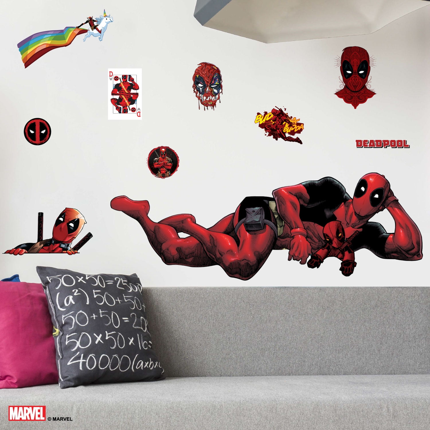 Wall Palz Marvel Deadpool Wall Decal Deadpool Wall Stickers with 3D